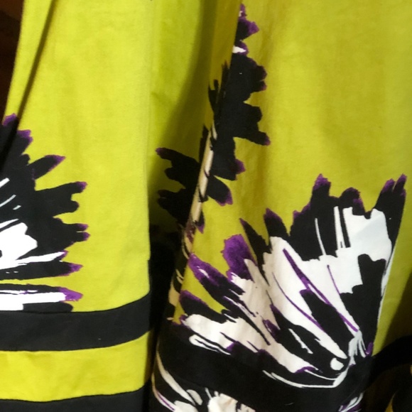 Chartreuse, violet and white Nine West Dress Size 4 - Picture 5 of 8
